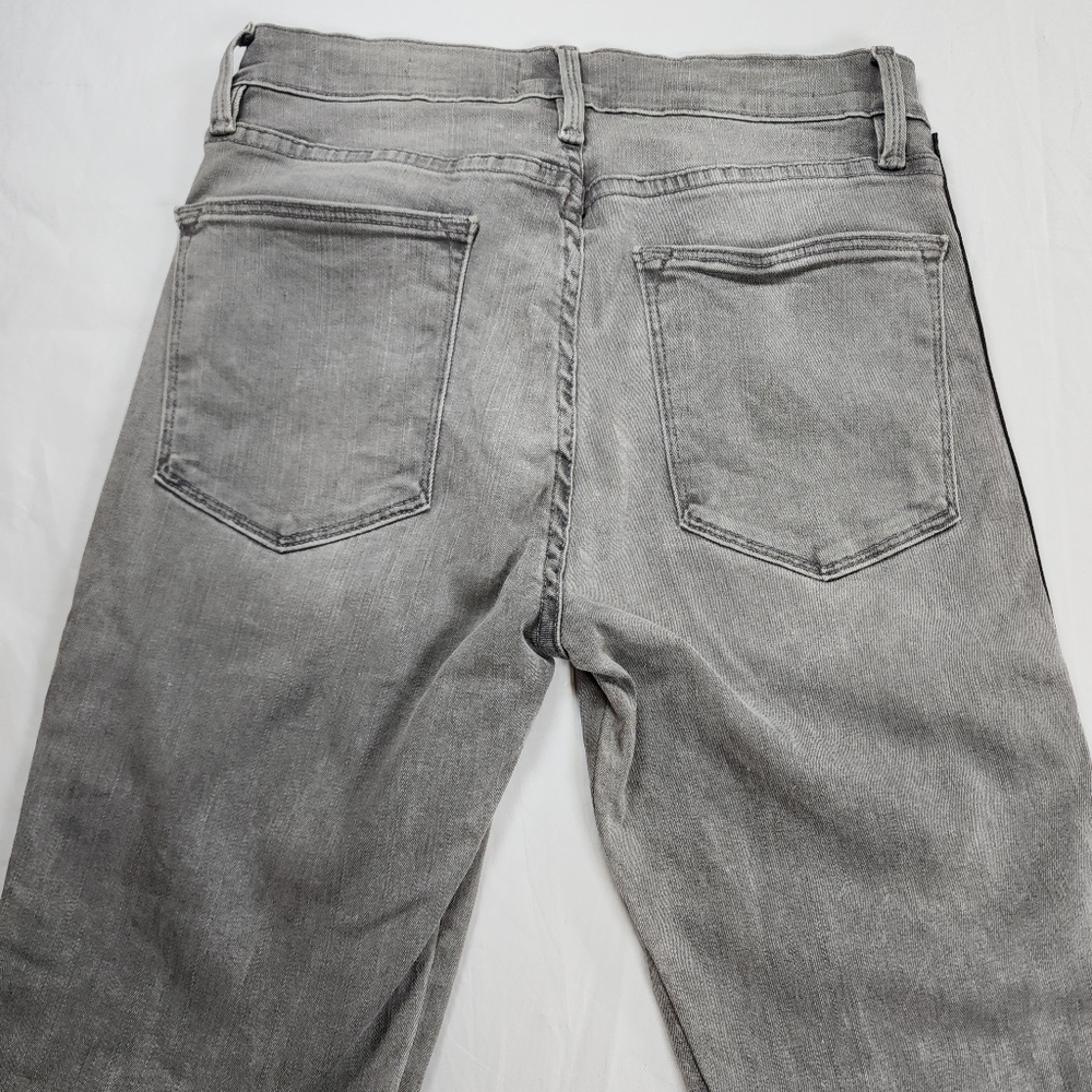 FRAME Grey Le High Skinny Velvet Tux Grimes Size 27 (28" Inseam) - Picture 8 of 17